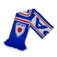 Benutzer definierte hochwertige Jacquard gewebte Acryl Strick Sport Team Soccer Club Fußball Fans Souvenir Schal für Frankreich und Japan