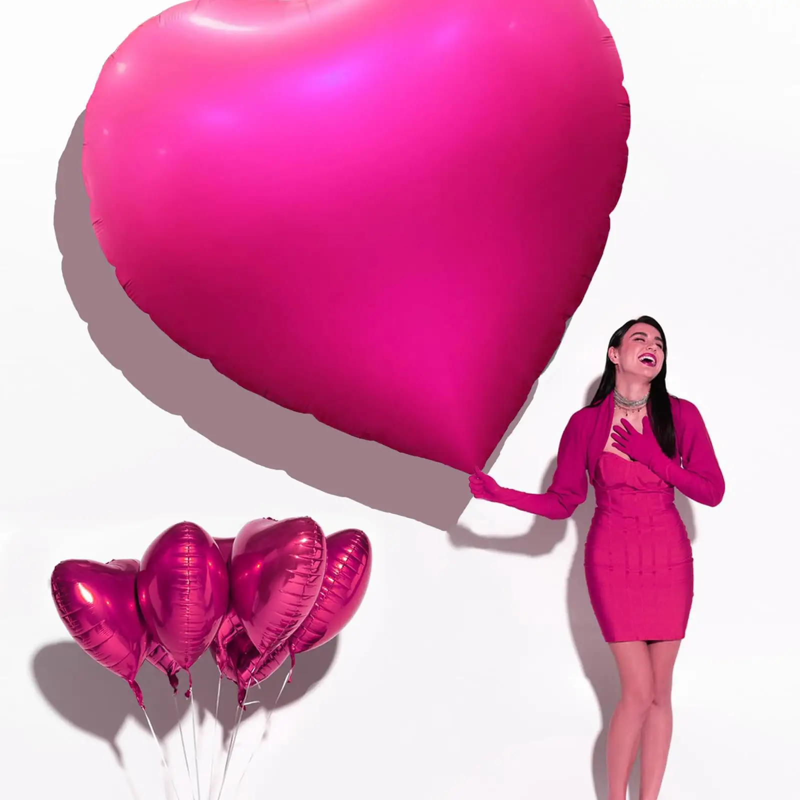 بالونات على شكل قلوب ضخمة 63 بوصة بالونات عيد الحب تصلح كديكورات لعيد الحب مستلزمات الحفلات بالونات على شكل قلوب