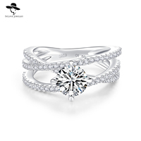 Bague en diamant Moissanite classique en argent sterling 925 pour femmes filles fêtes-livraison directe disponible
