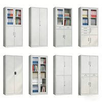 Meubles de bureau en acier, armoire de classement avec porte en verre, ventes chaudes, 2 tiroirs et étagères réglables, vente en gros