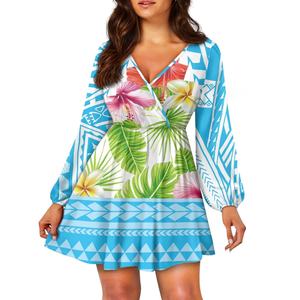 Baccello personalizzato a tema polinesiano con scollo a V abito da donna abiti alla moda per mare Idea regalo all'ingrosso - Product Image 1