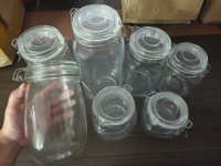 Bocal de conservation alimentaire hermétique en verre personnalisable avec couvercle à clip et fermeture à pression