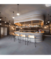 Design exclusif de comptoir de bar et restaurant à surface solide rétroéclairée rvb de meilleure qualité