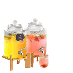 Set of 2 Natural Bamboo Wood <b>Drink</b> Dispenser Stand Beverage Dispenser Stand - Product Image 2