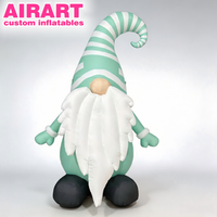 Gnome de Noël gonflable vert menthe, taille personnalisée, Père Noël gonflable de qualité commerciale, homme Père Noël gonflable