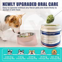 Poudre rafraîchissante pour l'haleine des animaux Pet Benefit 90g, aux algues, curcuma et persil, absorption rapide, sans céréales, complément de soin buccal sûr