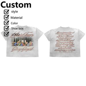 T-shirts Homme Coupe Boxy Personnalisée Effet Délavé au Soleil en Tissu Lourd - Product Image 5