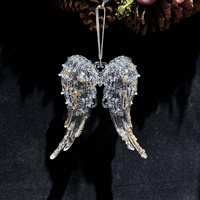 Ornement suspendu flocon de neige transparent, décoration de vitrine, pendentif en plastique de Noël