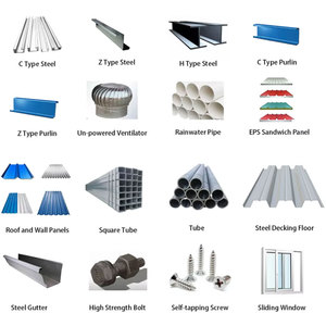 Cina fornitura di fabbrica facile installazione ampia campata prefabbricata struttura in acciaio fienile/capanna di vacca/cavallo stabile <span class=keywords><strong>con</strong></span> pareti aperte - Product Image 4