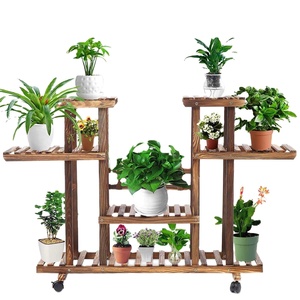 Étagère à plantes en bois à 6 niveaux, 116*25*72cm, pour jardin, patio, balcon, intérieur et extérieur, rangement et présentation de plantes - Product Image 5