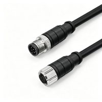 Câble IP67 CAT6A S/FTP M12-A 8 broches mâle-femelle, gaine PUR 26AWG résistante aux UV, connecteur à souder fileté avec double blindage