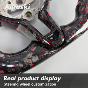 <span class=keywords><strong>Volant</strong></span> de voiture en fibre de carbone forgée rouge personnalisé avec LED intelligentes pour Hyundai Veloster N <span class=keywords><strong>C3</strong></span> Concept Elantra N I20 I30 Kona N - Product Image 4