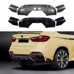Bmw X6 F16 M Sport Rear Lip Spoiler Bumper Kit Abs Piano Black Carbon Fiber Texture 2014 2019 - Product Image 1