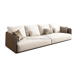 Canapés modulaires contemporains avec chaise longue en tissu crème 4 places pour hall d'hôtel, appartement, villa, salon - Product Image 2