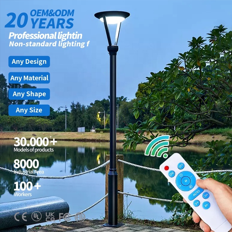 OEM ODM LED Ceiling Light 30/50/100W Landscape Fence Channel Outdoor Garden Solar LED Street Light with Pole
