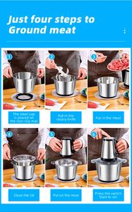 Máquina Multifuncional Inteligente de Alta Calidad, Licuadora Multifuncional, Procesador de Alimentos / Máquina para Carne, Uso Doméstico - Product Image 2