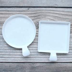 Plateau à <span class=keywords><strong>Pizza</strong></span> carré rond blanc pur Restaurant Snack plat de nourriture occidentale assiette de petit déjeuner à la maison - Product Image 2