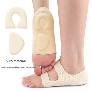 Protector de pie de talón de silicona ajustable para pies planos Corrector de soporte de arco de pie duradero Cubierta de talón de Velcro 2 en 1 - Product Image 3