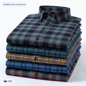 Camicia da uomo a quadri in cotone 100% tinta in filo traspirante Anti Anti-rughe ad asciugatura rapida Anti-Pilling abitudini Homme ODM servizio nuove condizioni - Product Image 3