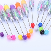 Stylo Bille DIY à Quatre Couleurs Motif Dessin Animé, Mini Stylo Tactile Transparent en Plastique Fluorescent 0,7 mm avec Impression UV pour Éducation