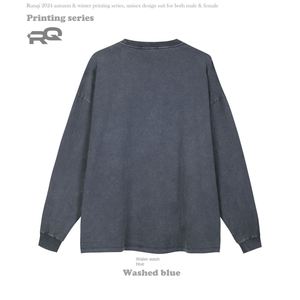 Venta al por mayor de fábrica: Camiseta de manga larga con capucha de algodón grueso estampada de marca de moda transfronteriza para hombre, estilo americano encerado con dibujos animados. - Product Image 4