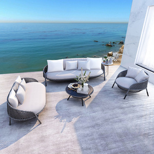 Hot Selling Garden Furniture Lounge Set Villa Leisure Pe <b>rattan</b> Aluminum Alloy <b>Sofa</b> Outdoor Lounge Sectional <b>Sofa</b> Furniture Set - Product Image 1
