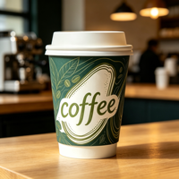 Gobelets en papier écologiques à deux couches de 12 oz pour café, thé, boissons chaudes, emballages à emporter jetables, utilisation dans les cafés, restaurants, services de restauration