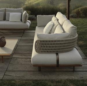 Mobilier d'extérieur moderne <span class=keywords><strong>de</strong></span> luxe pour le <span class=keywords><strong>jardin</strong></span> <span class=keywords><strong>salon</strong></span> d'été ensembles <span class=keywords><strong>de</strong></span> meubles en teck corde tressée tissage canapé en <span class=keywords><strong>bois</strong></span> <span class=keywords><strong>de</strong></span> teck - Product Image 1