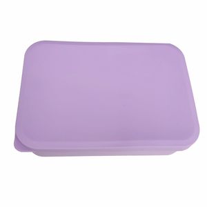 Household Silicone Lunch <b>Box</b> with 4/6 Grid Food Container and Hot Color Lid Tableware Set - Product Image 4
