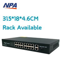 Commutateur PoE Gigabit Prix Usine 10/100/1000 Mbps 4 8 16 24 Ports Commutateur Réseau PoE Ethernet Plug and Play pour Moniteur CCTV