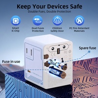 Adaptateur de voyage universel Worldplug avec logo personnalisé, PD 70W, adaptateur secteur international, prise universelle avec USB et Type C