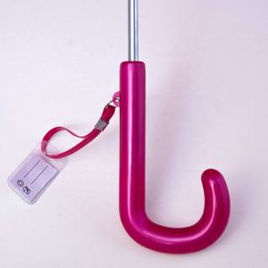 Parapluie en plastique pour enfants, bonne qualité, rose, classique, poignée de crochet en plastique, couleur unie, piquage les bords, droit, vente en gros, - Product Image 6