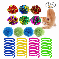 Ensemble de 21 jouets pour chat en peluche et plastique, tunnel pliable, baguette de chat, souris moelleuse, balles crépitantes, pack de jeu interactif pour chatons d'intérieur