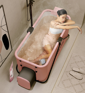 Portable Bath Tubs Adults Best Selling Newly Designed PVC Square Family Portable Bath Bucket SPA Tubs Folding Plastic Bathtub