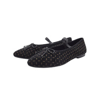Choozii dames décontracté vêtements quotidiens ballerines à nœud noir avec bande élastique chaussures à bout pointu confortables pour femmes
