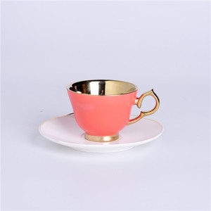 Tazas de café turcos de porcelana con esmalte de Color, taza y platillo árabe chapado en oro galvanizado, Kahve Fincan - Product Image 4