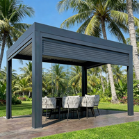 Gazebo de plage en aluminium avec éclairage LED - Structure extérieure durable, imperméable, résistante au vent, anti-UV, écologique, résistante aux rongeurs et à la décomposition