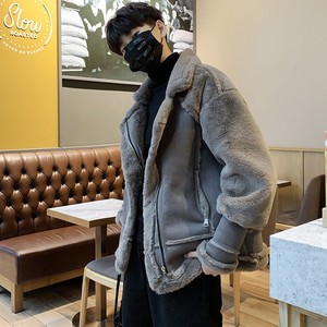 Les vêtements d'hiver en cuir coréen pour hommes sont épissés avec de la laine d'agneau et de la fourrure et les vestes et vestes rembourrées pour hommes sont rembourrées Wit - Product Image 2