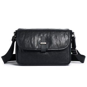 Men's Genuine Leather Crossbody <b>Bag</b> <b>Black</b> <b>Small</b> Durable Everyday Use - Product Image 5