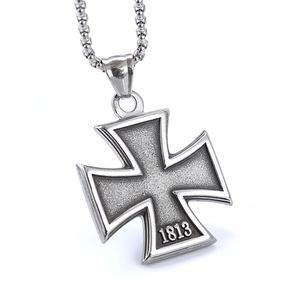 Collar con Colgante de los Caballeros Templarios Vintage 1813 para Hombre, Estilo Clásico, Acero Inoxidable, Joyería Religiosa, Collar con Cruz Cristiana - Product Image 2