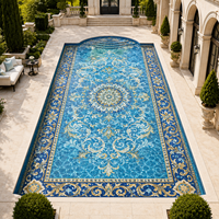 Mosaïque en verre pour piscine, mosaïque artisanale pour le sol de la piscine, design moderne, convient aux piscines, spas et salles de sport