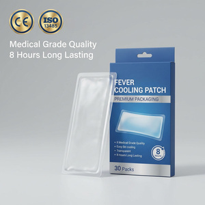 Étiquettes privées Patch de refroidissement de la fièvre <span class=keywords><strong>à</strong></span> couleur changeante Tampons de gel de signalisation de température Packs chauds et froids - Product Image 1