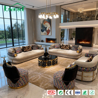 Ensemble de canapés modulaires 123 en velours de designer moderne, canapé lounge en tissu pour projet de villa, suite de meubles de salon
