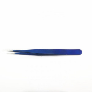 Wholesale blue tweezers, stainless steel colored clips, bird's nest picking, transplanting, eyelash <b>extension</b>, beauty, <b>nail</b> art - Product Image 1
