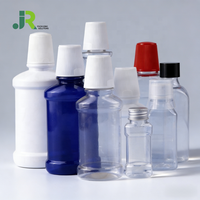Bouteille vide ronde et plate en PET de 100 ml, 150 ml, 250 ml, 350 ml pour bain de bouche, médicaments liquides, recyclable, couleur personnalisable