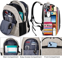 Sac à dos pour ordinateur portable pour homme OEM ODM, résistant à l'eau, pour le travail et les voyages, avec port de charge USB, grande capacité