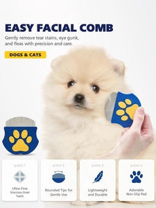 Pettine e Spazzole in Plastica Personalizzabili con Logo per Animali Domestici, con Pettine Antipulci per Dettagli del Viso, per Cani e Gatti, Rimuove Pulci, <span class=keywords><strong>Zecche</strong></span>, Forfora e Nodi - Product Image 2