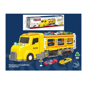 折りたたみ式おもちゃ車カタパルトおもちゃ車トラックおもちゃW/サウンドライトとミニカー