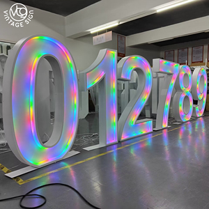 Números LED RGB de Gran Tamaño con Contorno de Neón para Eventos y Decoración - Product Image 1