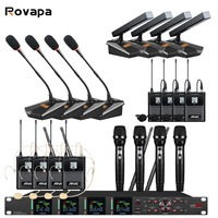 Sistema de Audio Inalámbrico Multiusos de 4 Canales para Conferencias, Transmisiones, Formaciones, Eventos, Grabaciones y Discursos Públicos